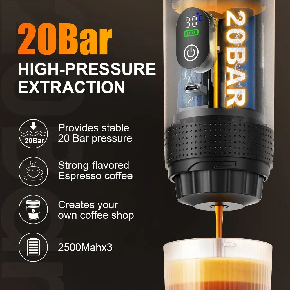 VibeHub™ EspressoGo | 3-in-1 Portable Coffee Machine