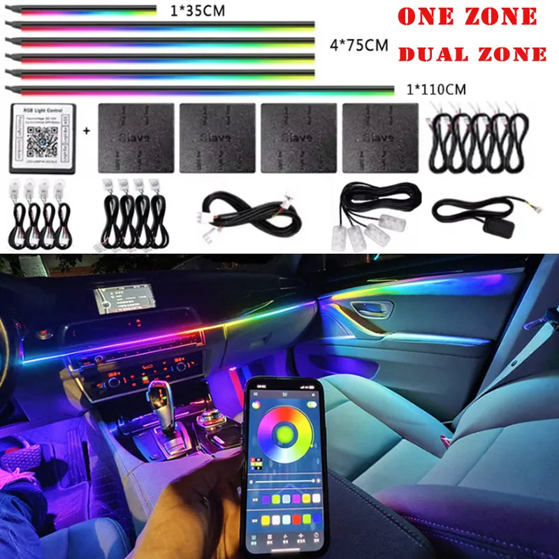 VibeHub™ DriveGlow Pro | LED Symphony Acrylic RGB Car Ambient Light Kit