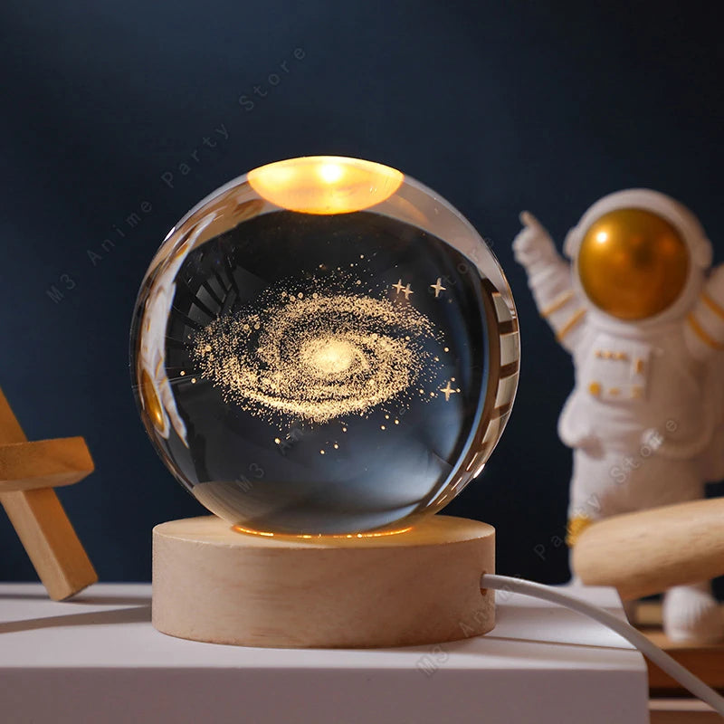 VibeHub™ Celestial Glow | 3D Laser Engraved Crystal Ball Night Ligt