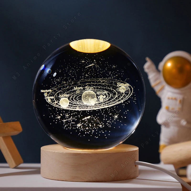 VibeHub™ Celestial Glow | 3D Laser Engraved Crystal Ball Night Ligt