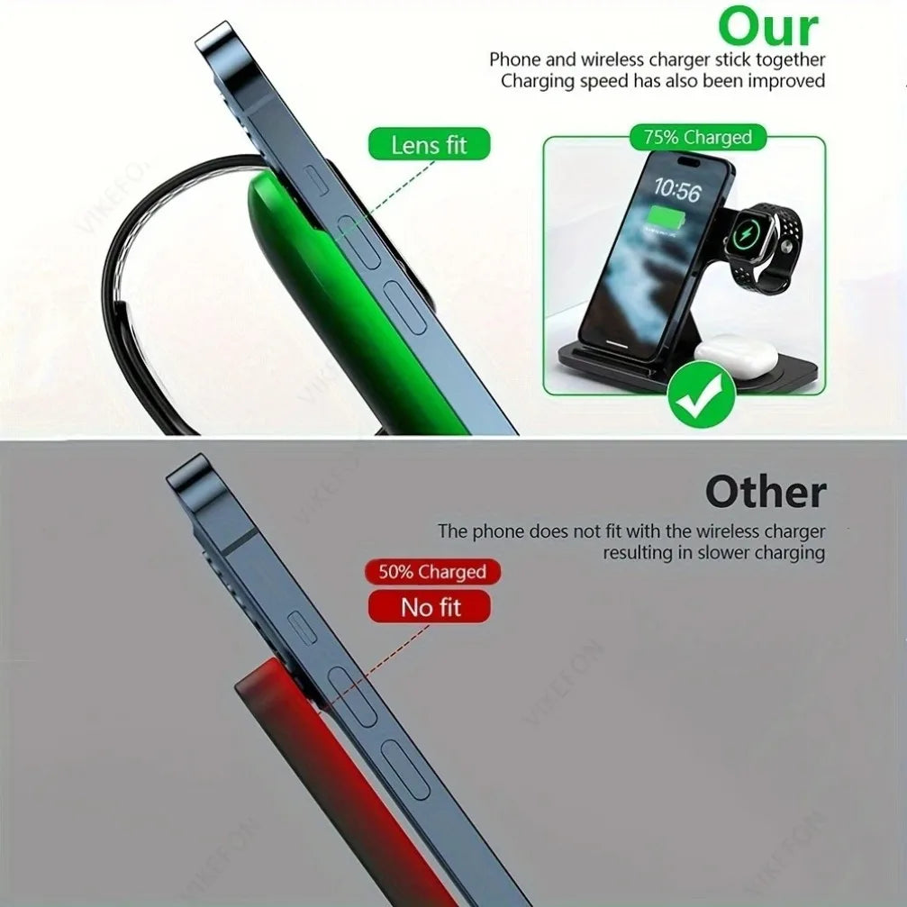 VibeHub™ PowerFold | 3-in-1 Magnetic Wireless Charging Station